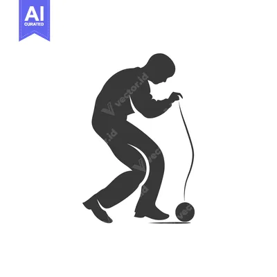 Aset premium populer: Silhouette of a person playing with a yo-yo