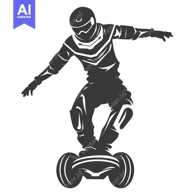 Aset premium populer: Silhouette of a Person Riding a Hoverboard