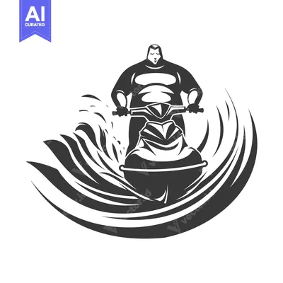 Popular premium asset: Silhouette of a Person Riding a Jet Ski