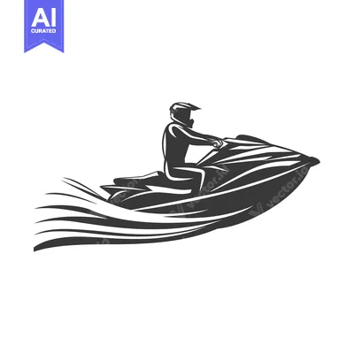 Aset premium populer: Silhouette of a Person Riding a Jet Ski in the Ocean