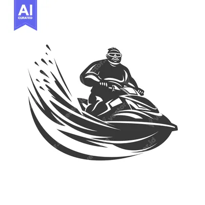 Popular premium asset: Silhouette of a Person Riding a Jet Ski on Water