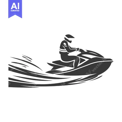 Popular premium asset: Silhouette of a Person Riding a Jet Ski on Water