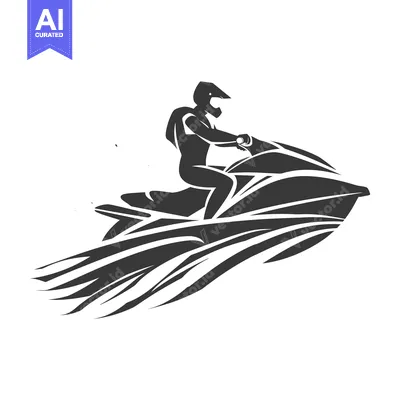 Popular premium asset: Silhouette of a Person Riding a Jet Ski on Waves