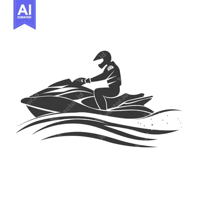 Popular premium asset: Silhouette of a Person Riding a Jet Ski on Waves