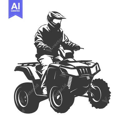 Aset premium populer: Silhouette of a Person Riding an ATV