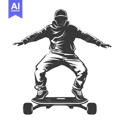 Premium design asset: Silhouette of a Person Riding an Electric Skateboard