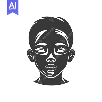 Aset desain premium: Silhouette of a Person's Face with Closed Eyes