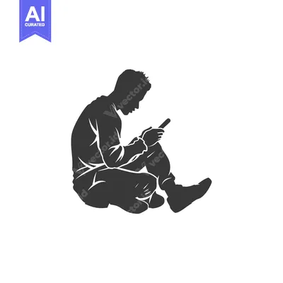 Popular premium asset: Silhouette of a Person Sitting and Using a Smartphone