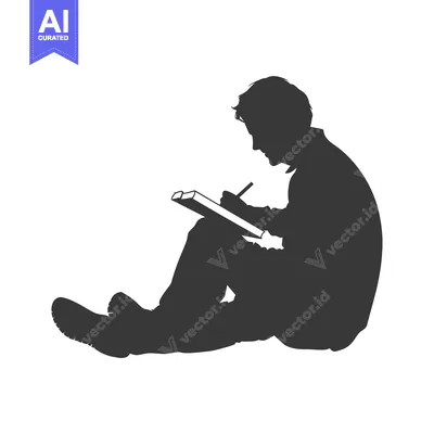 Popular premium asset: Silhouette of a Person Sitting and Writing