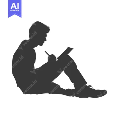 Popular premium asset: Silhouette of a Person Sitting and Writing