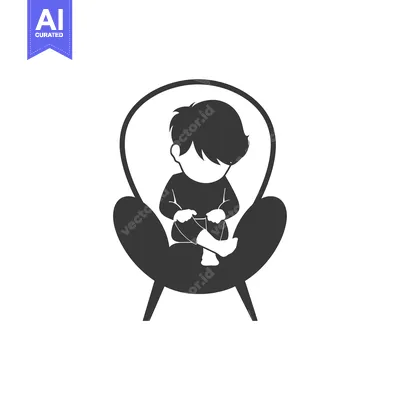 Aset desain premium: Silhouette of a Person Sitting in a Chair