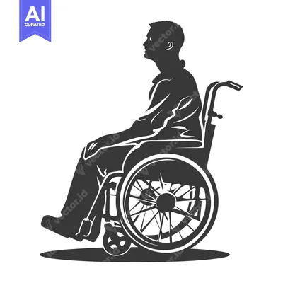 Aset desain premium: Silhouette of a Person Sitting in a Wheelchair