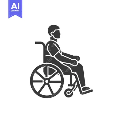 Aset desain premium: Silhouette of a Person Sitting in a Wheelchair