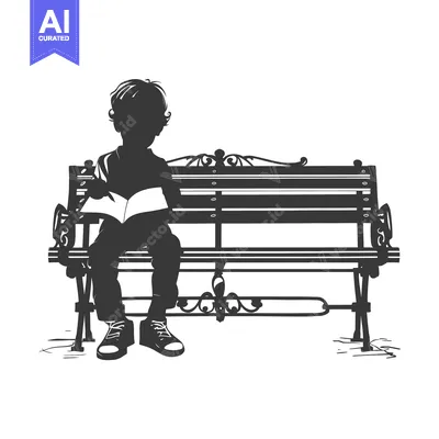 Silhouette of a Person Sitting on a Bench and Reading a Book
