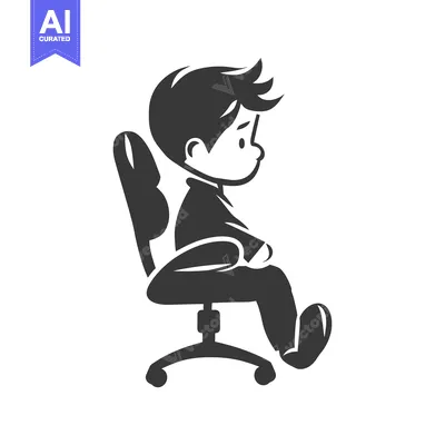 Aset premium populer: Silhouette of a Person Sitting on an Office Chair