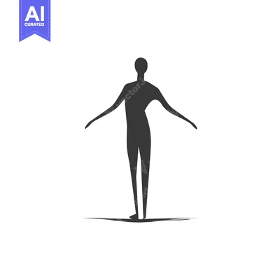 Aset desain premium: Silhouette of a Person Standing with Arms Outstretched