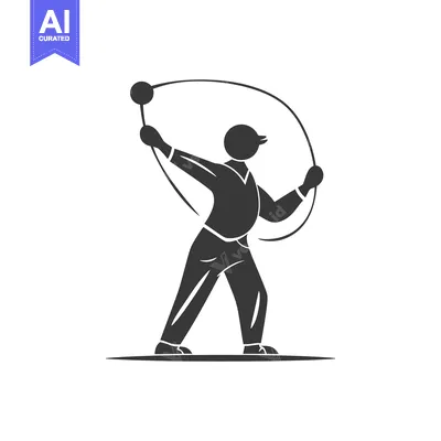 Aset premium populer: Silhouette of a Person Swinging a Weight