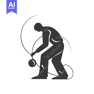 Premium design asset: Silhouette of a person swinging a weighted ball