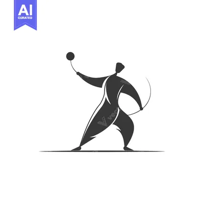 Aset desain premium: Silhouette of a person throwing a ball on a white background