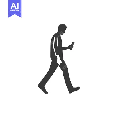 Popular premium asset: Silhouette of a Person Walking and Using a Smartphone