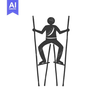 Aset premium populer: Silhouette of a Person Walking on Stilts