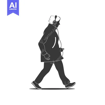 Popular premium asset: Silhouette of a Person Walking While Wearing Headphones
