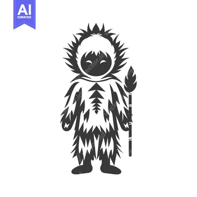 Aset premium populer: Silhouette of a Person Wearing a Furry Outfit and Holding a Torch