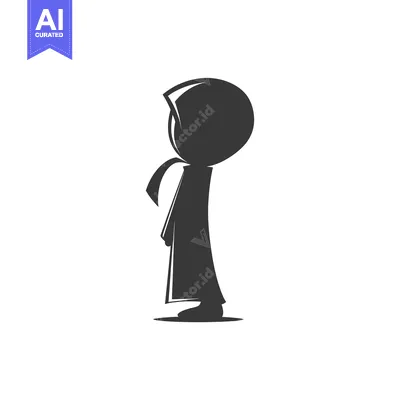 Silhouette of a Person Wearing a Hood and Robe
