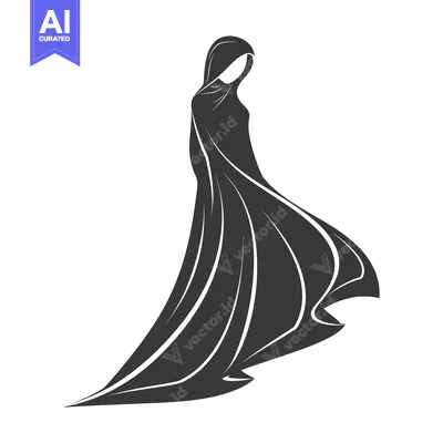 Silhouette of a Person Wearing a Hooded Cloak