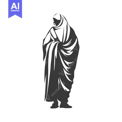 Aset premium populer: Silhouette of a Person Wearing a Long Robe