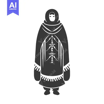 Silhouette of a Person Wearing a Traditional Inuit Parka