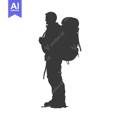 Popular premium asset: Silhouette of a Person with a Backpack Standing
