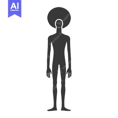 Silhouette of a Person with an Afro Hairstyle