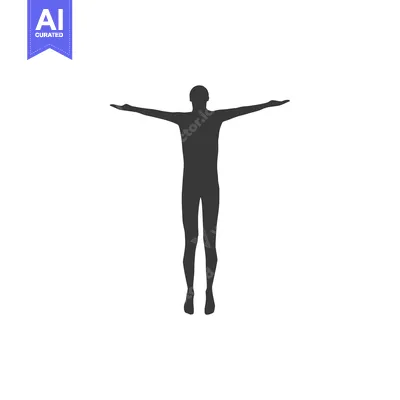 Aset premium populer: Silhouette of a person with arms outstretched