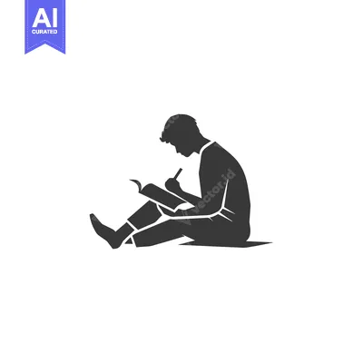 Silhouette of a Person Writing in a Book