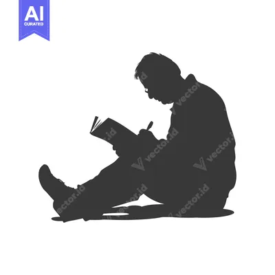 Aset premium populer: Silhouette of a Person Writing in a Book While Sitting on the Floor