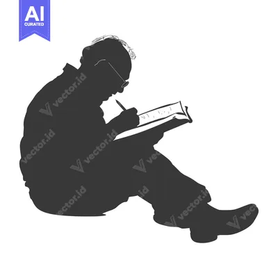 Popular premium asset: Silhouette of a Person Writing in a Notebook