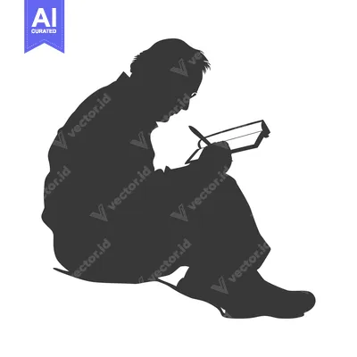 Aset premium populer: Silhouette of a Person Writing in a Notebook