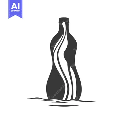 Silhouette of a plastic bottle submerged in water