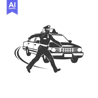 Silhouette of a Police Officer Walking Towards His Car