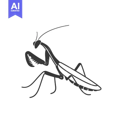 Silhouette of a Praying Mantis in a Defiant Pose
