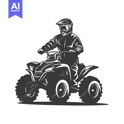 Premium design asset: Silhouette of a Rider on an ATV