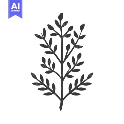 Aset premium populer: Silhouette of a Simple Branch with Leaves and Buds