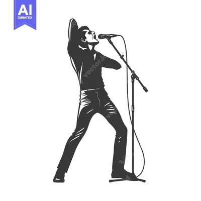 Premium design asset: Silhouette of a Singer Performing on Stage