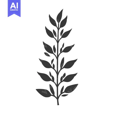 Aset premium populer: Silhouette of a Single Branch with Leaves