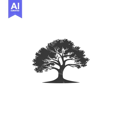 Popular premium asset: Silhouette of a Single Tree with Spreading Branches