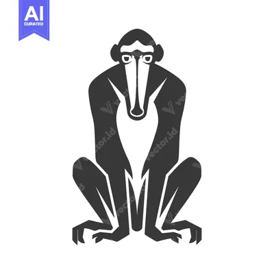 Silhouette of a Sitting Proboscis Monkey with Glasses