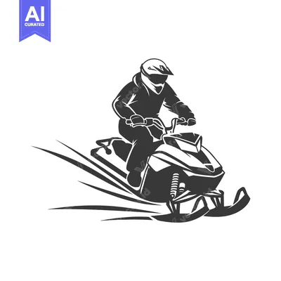 Aset premium populer: Silhouette of a Snowmobiler Racing Through the Snow