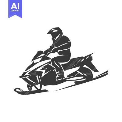 Popular premium asset: Silhouette of a Snowmobiler Riding Through the Snow
