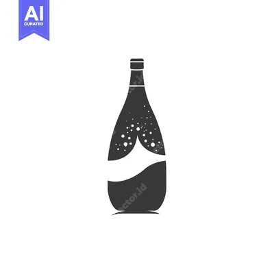 Silhouette of a Sparkling Wine Bottle